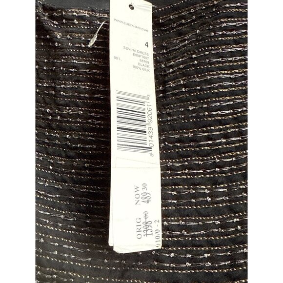 Elie Tahari sleeveless Sevina silk dress metallic beading size 4 new with tags - Picture 5 of 5